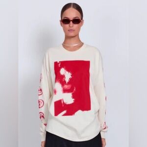 Roucha Red Space Graphic Tee Size Medium (B) NWOT